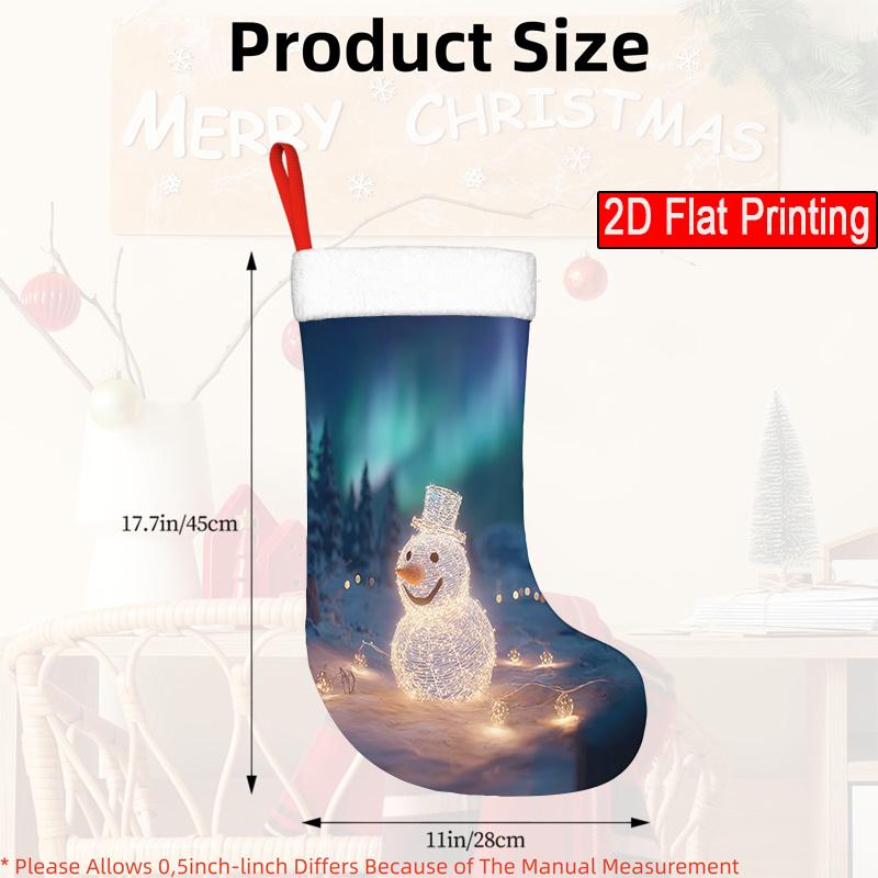 Christmas Decoration Fireplace Hanging Stocking () 1pc, Christmas Snowman (2) - Pattern Christmas Gift Socks, Christmas