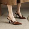 High Heels Women's Summer Stiletto Temperament Design Sense Niche Rear Empty Single Shoes Bag Head Sandals