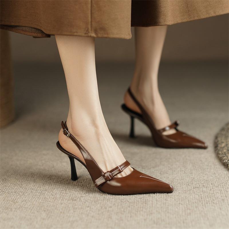 High Heels Women's Summer Stiletto Temperament Design Sense Niche Rear Empty Single Shoes Bag Head Sandals