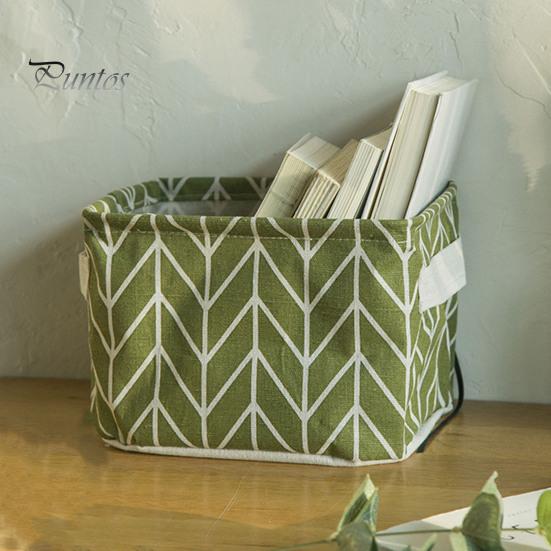 Nursery Toy Bin Cotton And Linen Storage with Handles, Foldable Waterproof Desktop Bins Organizer, Space Saving Basket for Makeup Book Baby