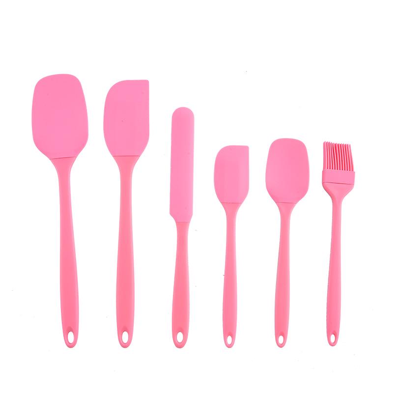 

6-Piece Silicone Baking Tool Set: Food Grade Spatula, Scraper, Cake Spatula, Oil Brush