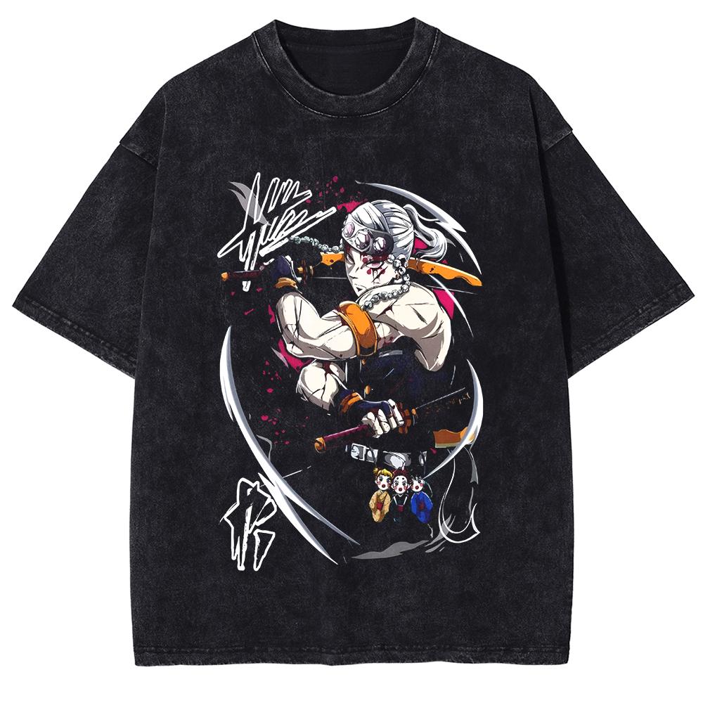 Kanroji Mitsuri Kawaii Graphic T-shirt Anime Demon Slayer Tshirt Men Women Washed T Shirts Harajuku Male Manga Cotton Tops