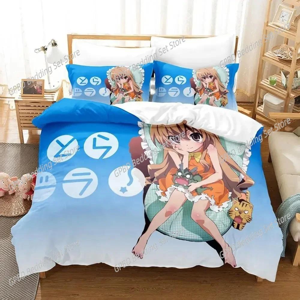 Toradora Bedding Set Single Twin Full Queen King Size Bed Set Adult Kid Bedroom Duvet cover Sets 3D Print Anime Bed Sheet Set