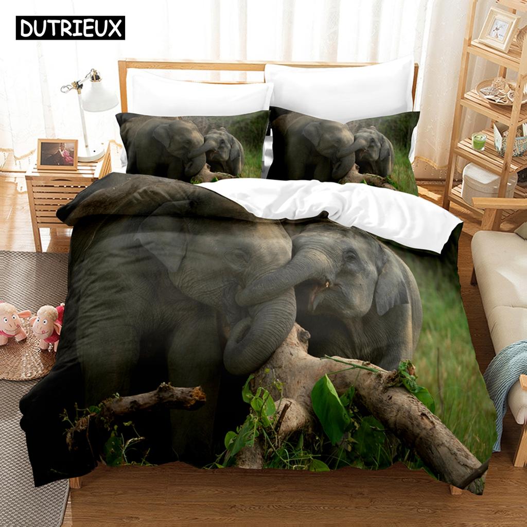 3D Ložní soupravy Slon Povlečení na přikrývku s povlakem na polštář Twin Full Queen King Ložní prádlo