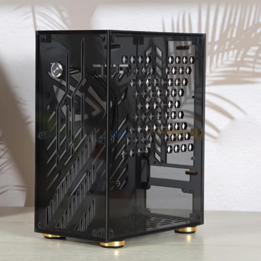 Přenosný akrylový rám FLEX 1U Napájení Mini PC Skříň 4.3L Externí displej Hostitelská sada DIY Holý Podpora pro ITX Počítač