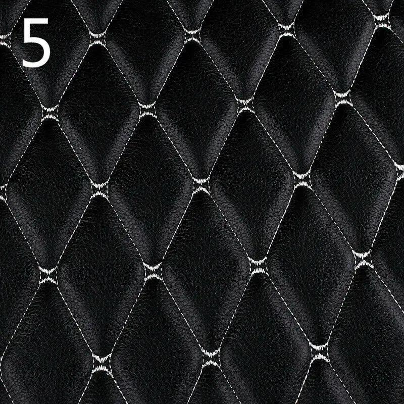 100x158cm Faux Leather Fabric Sponge Quilted Embroidered Car Interior Material Car Foot Pad Home Decor Wear-resistant Leather