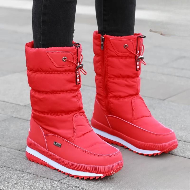 New Women's Thick Snow Boots Women's Warm Waterproof Zipper Boots Non-slip Plus Size Women's Shoes