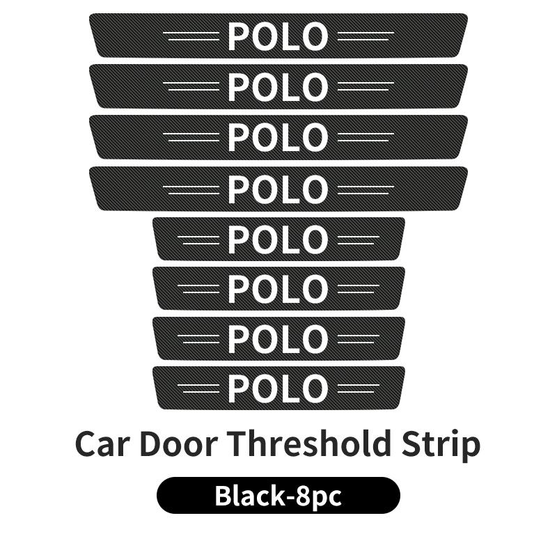 WET1 Leather Car Door Plate Threshold Protector Strip Sticker For VW Polo CC Bora Golf Jetta Lavida Lamando Magotan Passat GTI