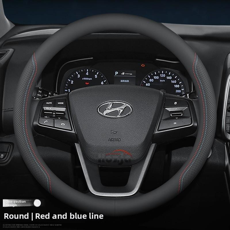 Kožený potah na volant do auta pro Hyundai Tucson Kona Elantra Santa Fe Sonata Creta Palisade Ioniq 5 2022 2023 2024 2025 2026