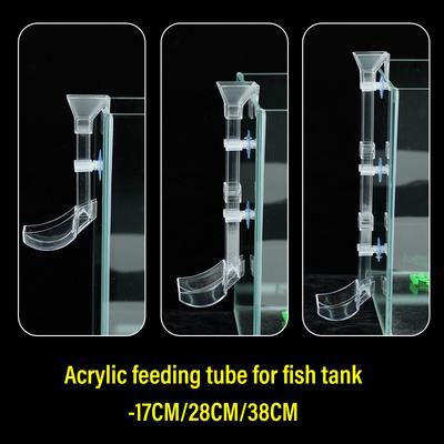 Acryl Futterrohr Set für Aquarien Transparenter Fisch Futterspender Garnelen Futterspender Futterbehälter für Verschiedene Aquarien
