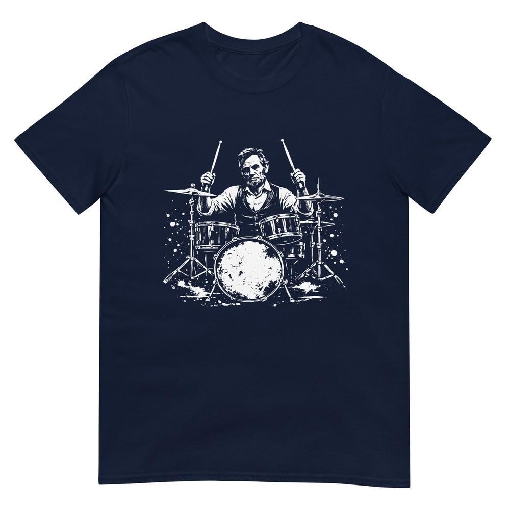 Vintage Abraham Lincoln Abe Lincoln Playing Drums Drummer TShirt S