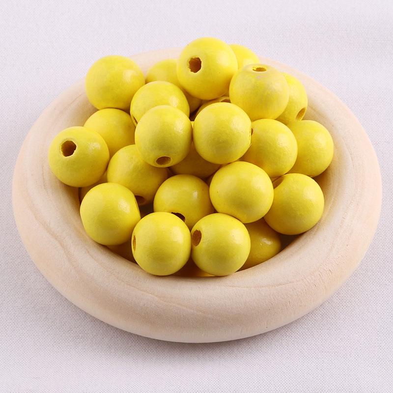 DIY Beech Wood Round Beads - Candy & Macaron Colors Jewelry Accessories