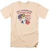 I Love Lucy All American Logo T Shirt Mens Licensed Classic TV Cream
