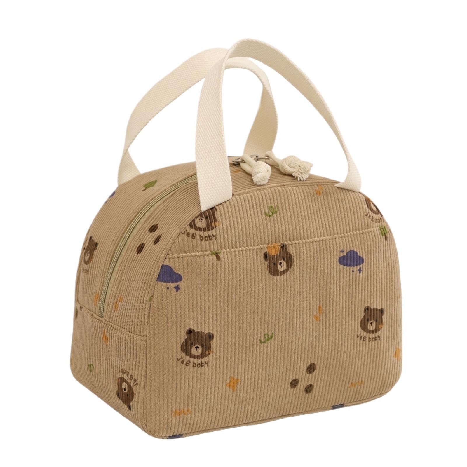 

Insulated Lunch Bag Portable Thermal Lunch Box Carrier with Double Handles and Zipper Closure for Food Storage and Transport one size кавовий