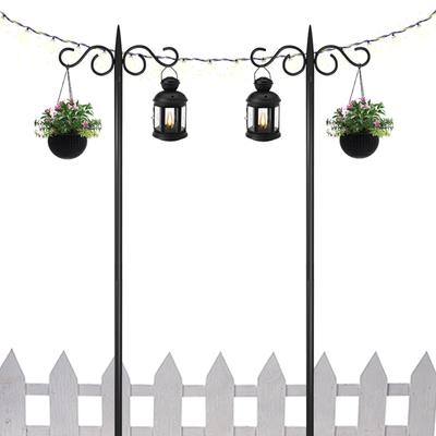 Adjustable Shepherd Hooks for Outdoor Two Sided Feeder Poles Suitable for Garden In Hanging Flower