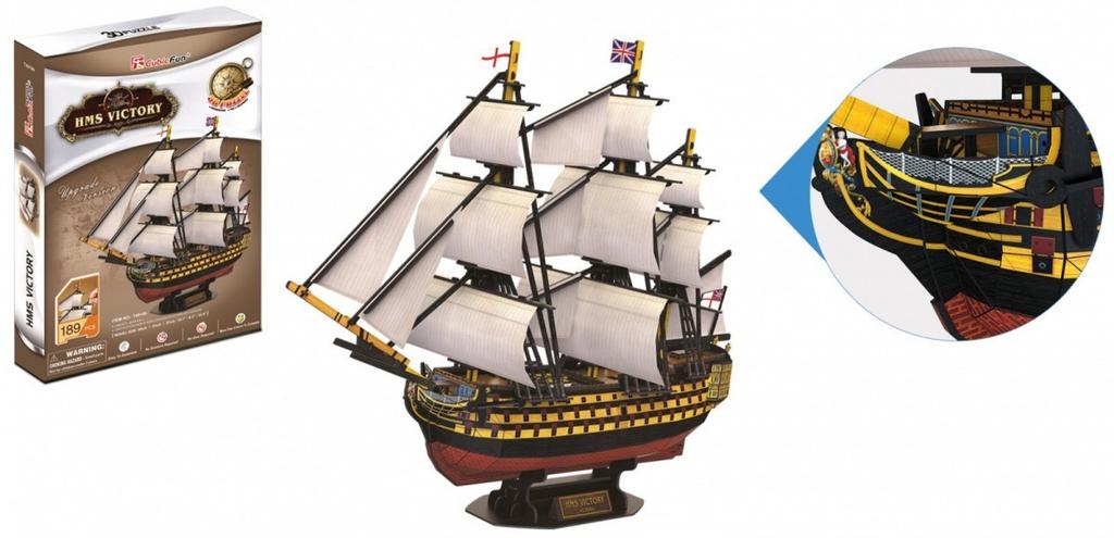 Cubic Fun Puzzle 3d Żaglowiec Hms Victory Royal Navy 189 Elementy - T4019h