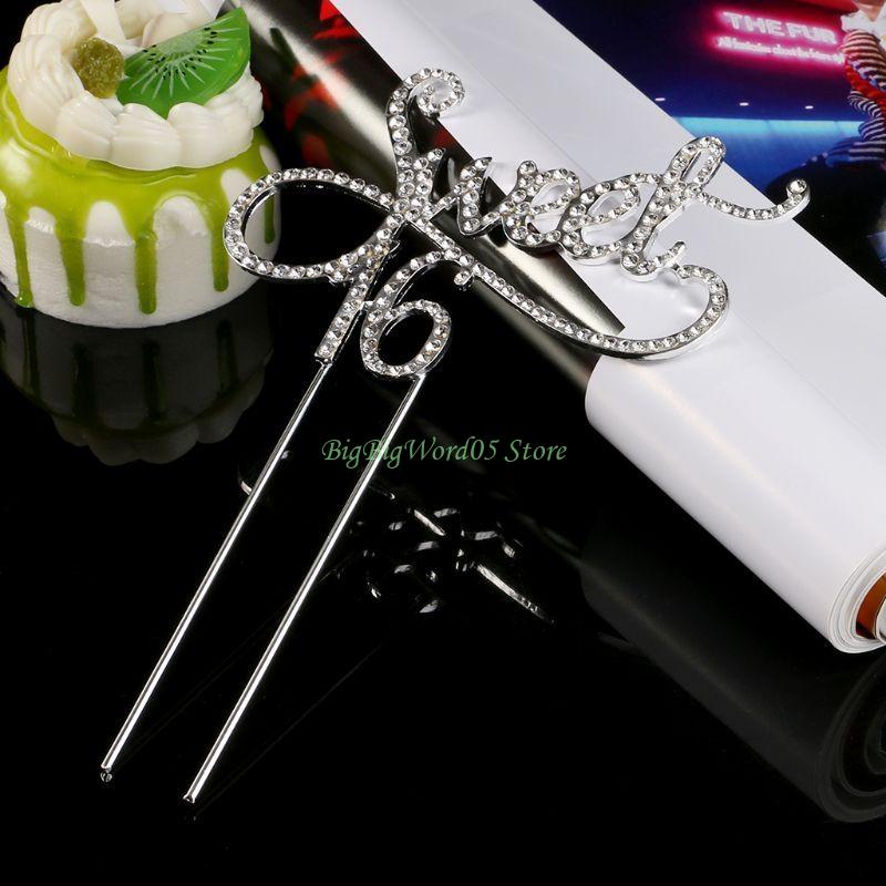 24TE Kuchen 16. Geburtstagsparty-Themen Mit für Strassstein-Dekoration A