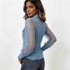 Women's Casual Patchwork Denim Long Sleeve Top