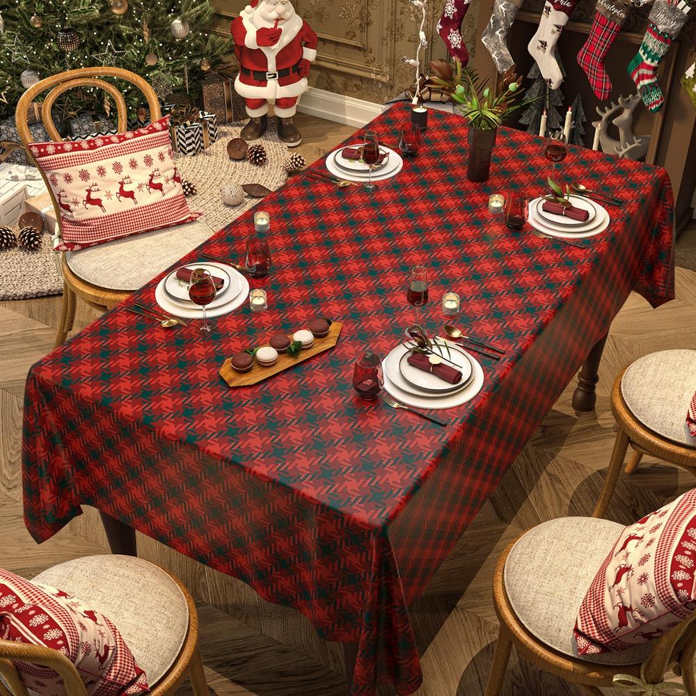 Festive Christmas Tablecloth for Dining Table Holiday Decor Home Party Theme Cover