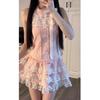2026 Summer Pink Sleeveless Halter Top & Lace Skirt Set for Women - Sweet & Spicy Style