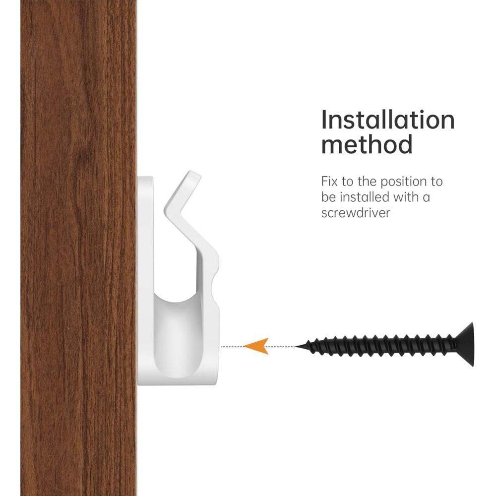 100-Pack String Light Hooks With Screws – White/Black Screw Hooks For Christmas Lights, Fairy Lights – Indoor/Outdoor, 10 Lbs Capacity