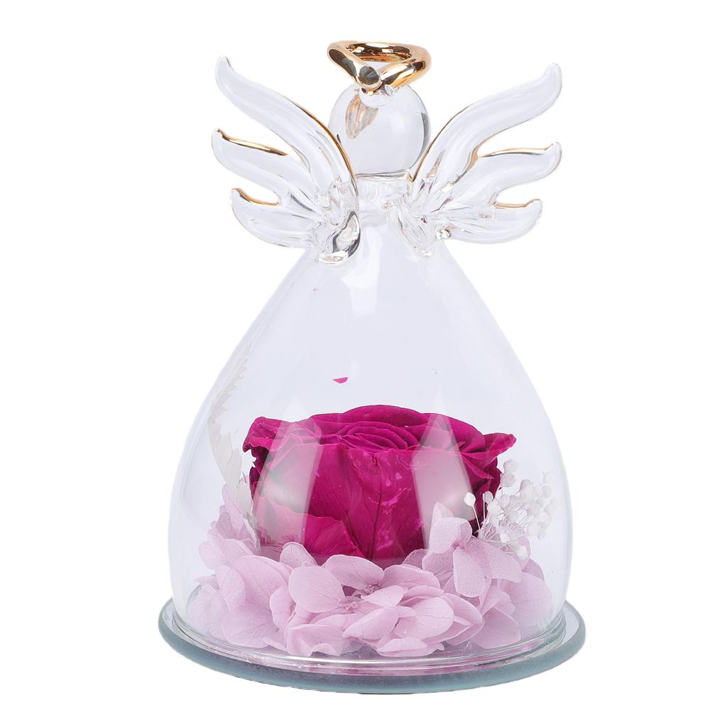 Eternal Flower in Glass Dome for Women Forever Real Preserved Rose for Valentine Anniversary Birthday Gift Purple