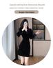 Gold Velvet Rhinestone Waist-Slimming Dress for Women
