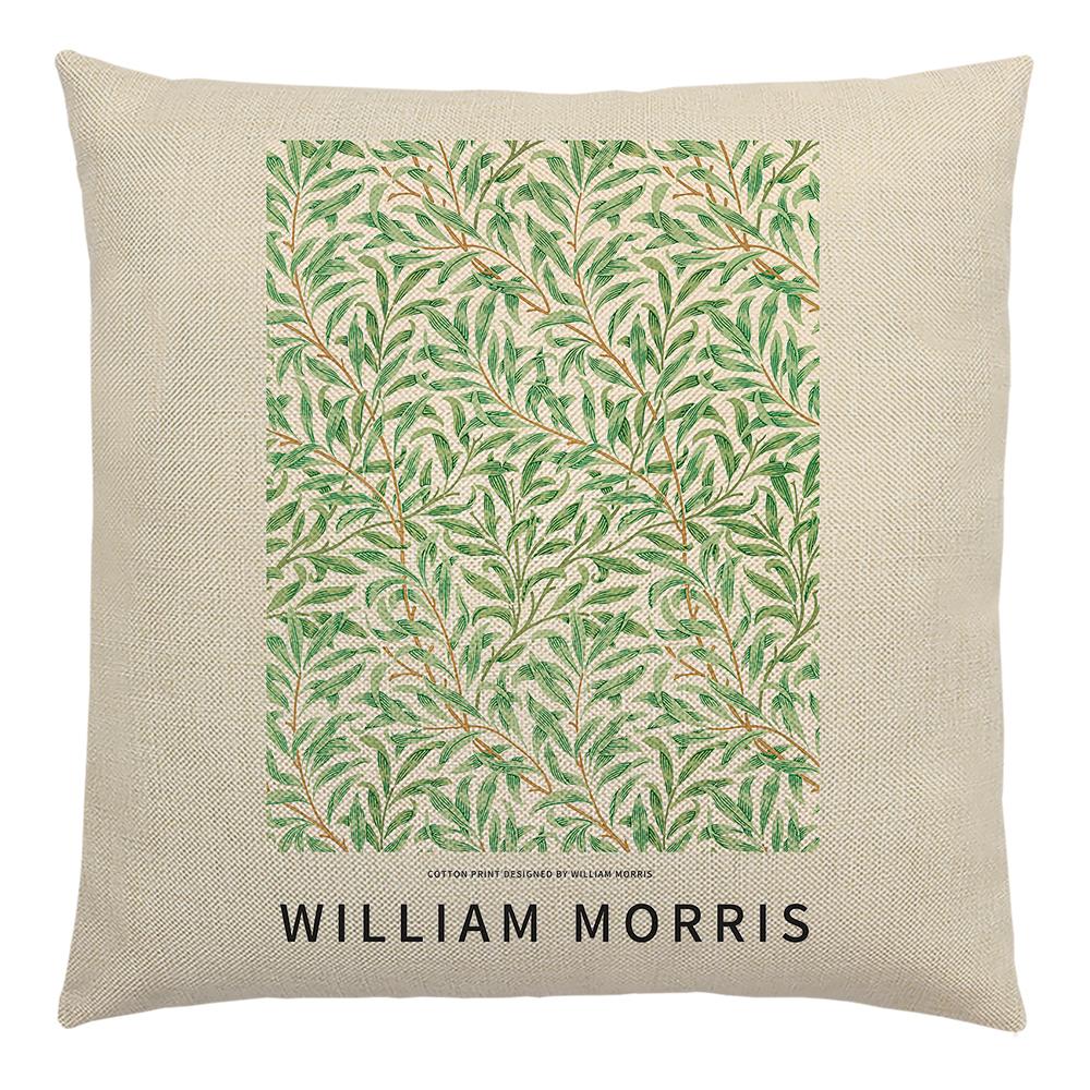 William Morris Painting Cushion Cover for Sofa Throw Pillow Cover Vintage Linen Pillow Case Home Decoration Leaf Plants Printing