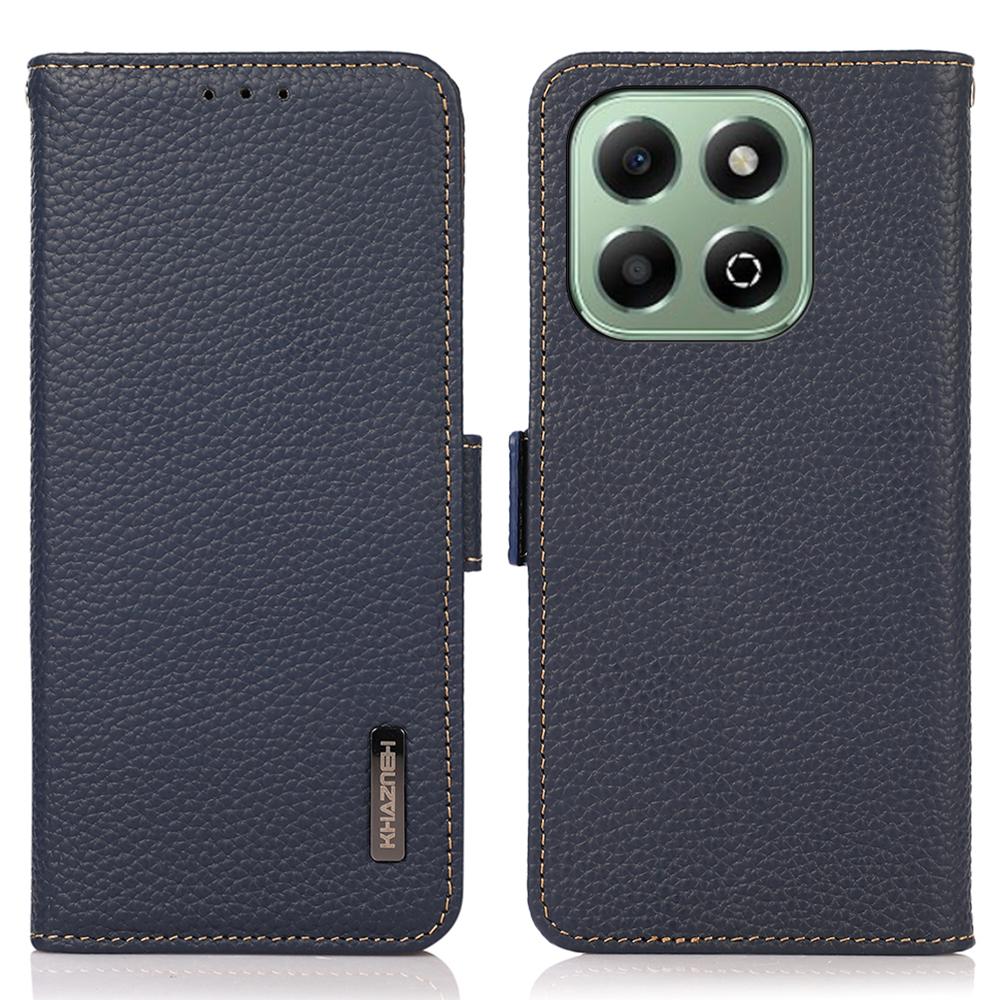 

KHAZNEH For Honor X6b 4G Phone Case Genuine Cow Leather Cover RFID Blocking C