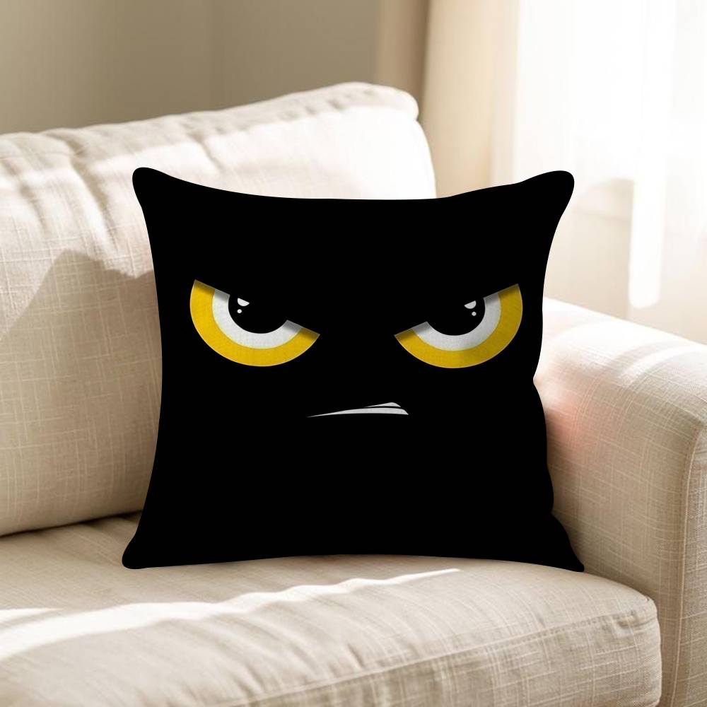 Angry Cartoon Eyes Pillow Cushion Cover Pillowcase Living Room Sofa Home Decor Customized