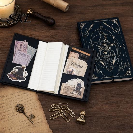 Sticker Storage Notebook Lined Journal for Women Men, Gothic Mystical Hardcover A5 Ruled Personalized Notebook, Daily Office School, Writing,