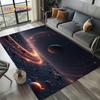 Universe Space Stars Black Hole Galaxy Earth Milky Way Carpet Rug for Living Room Bedroom Sofa Decoration,Non-slip Floor Mat