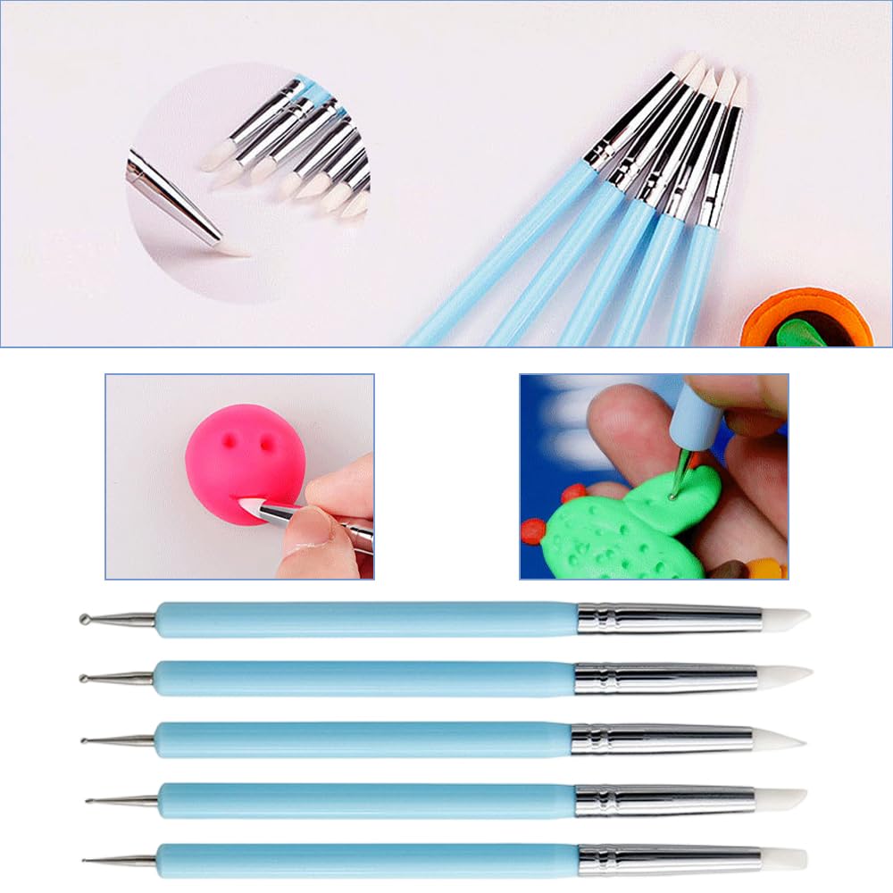 LOYELEY Clay Sculpting Dotting Clay Pottery 18 Clay Clay Round Crafting Round Silicone Dotting Nail Clay Clay Clay Sculpting Tools, Tools, Tools,