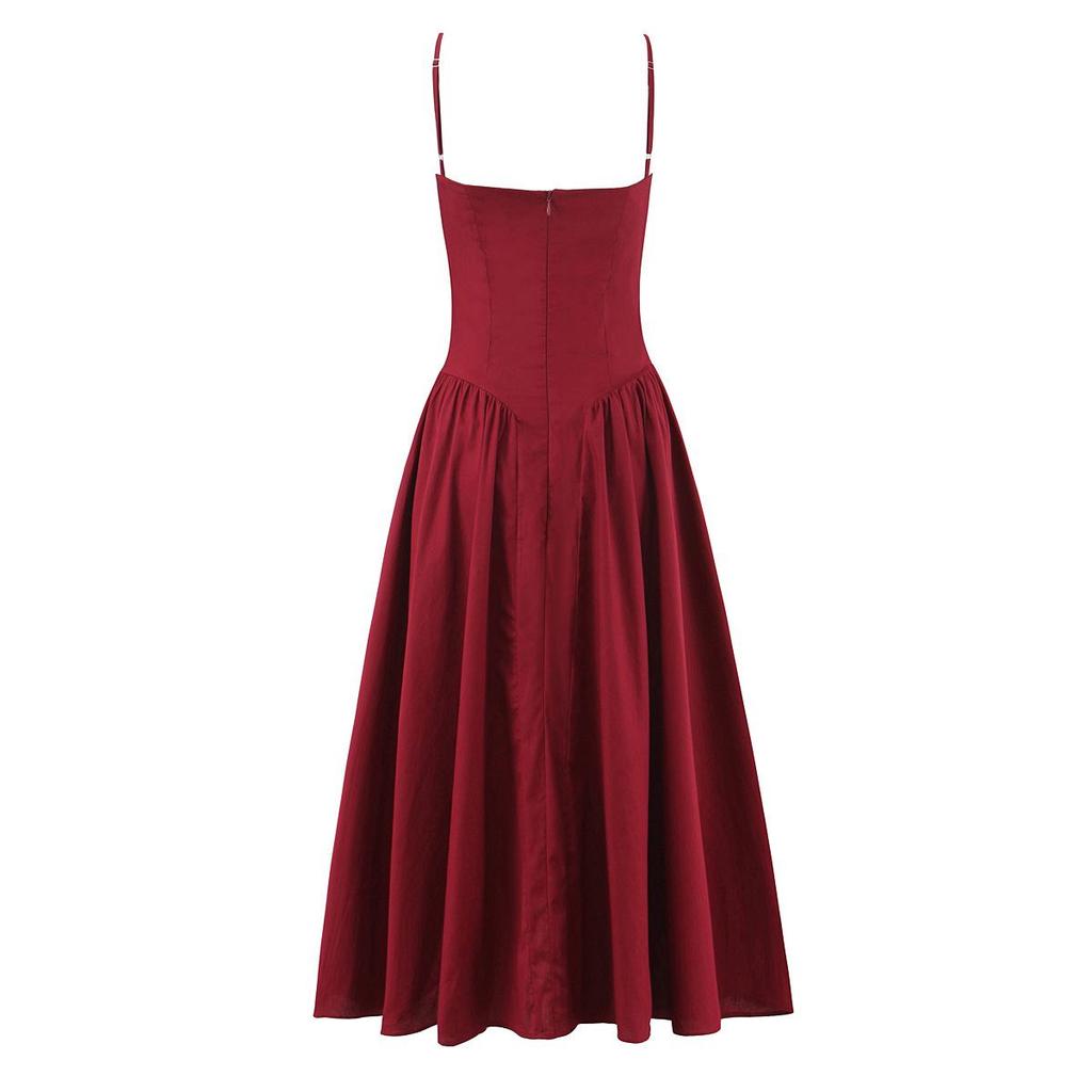 2026 Spring Women's 3D Underwire Waist-Cinched Pleated Christmas Dress