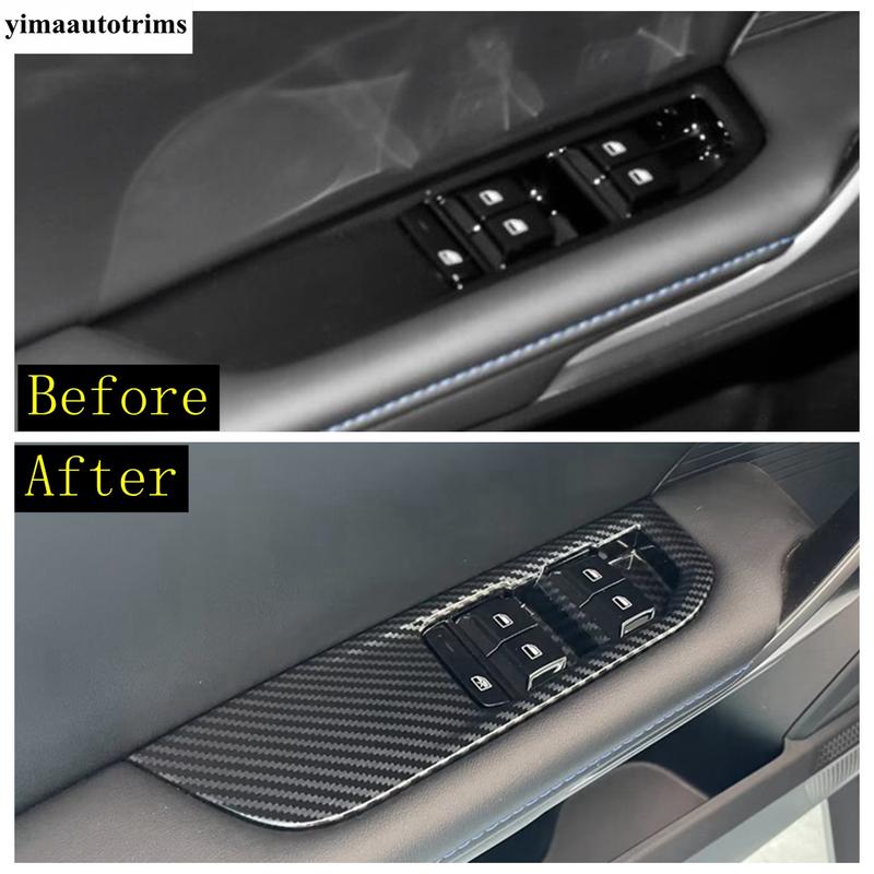 Window Lift / Head Light / Steering Wheel / Gear Shift Panel Cover Trim For MG 4 EV 2024 Carbon Fiber Accessories Interior