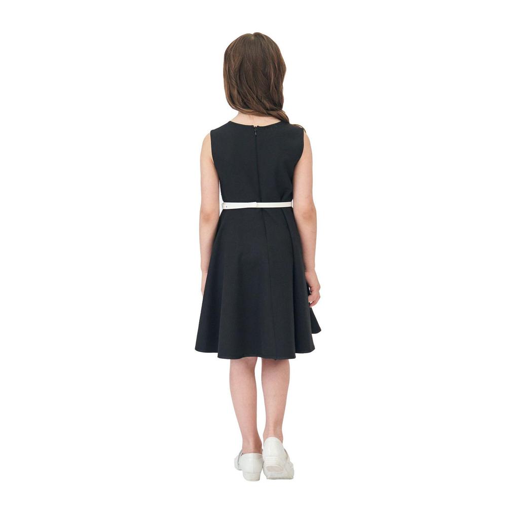 Girls' Sleeveless A-line Belted Dress - 7 Colors Available