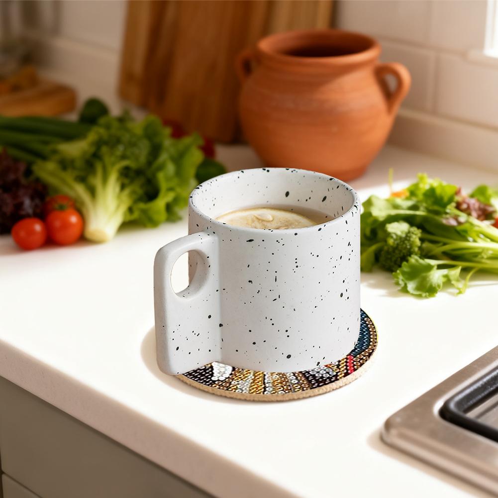 Diamond-painted Coasters Heat-Resistant Pot Non Slip Food Cup Coaster Insulation Pad Accessor Grade Kitchen Hot Holder D0T1