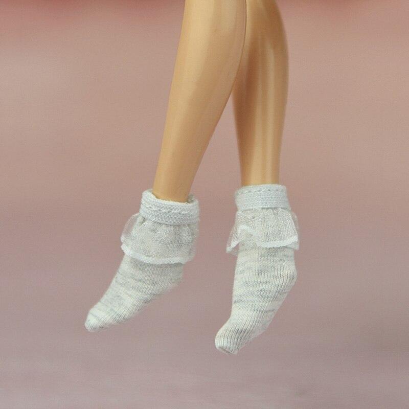1 para Mix kolorów koronkowe krótkie skarpetki nadające się do pończoch dla lalek Blythe dla lalki Barbie odzież na co dzień akcesoria dla lalek DIY Handmade