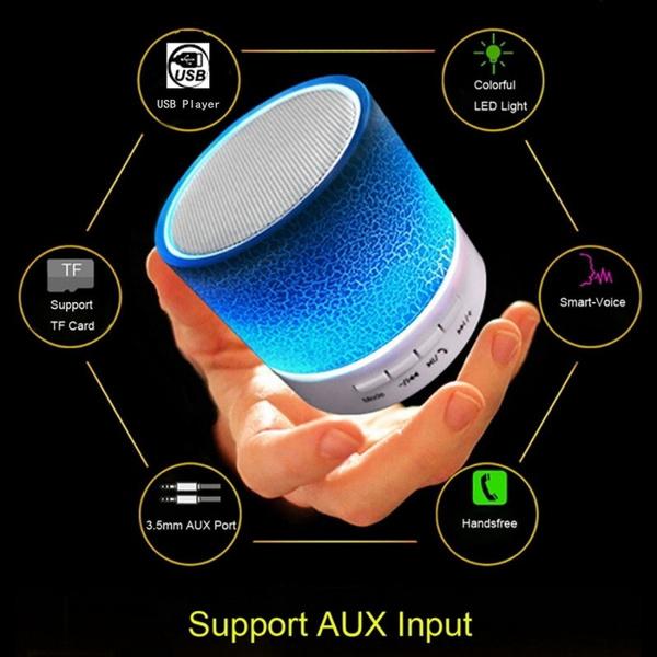 LED Crack Bluetooth-Compatible Wireless Speakers Mini Speaker Outdoor Sound Box for Smartphone Car 3D Stereo Music Surround