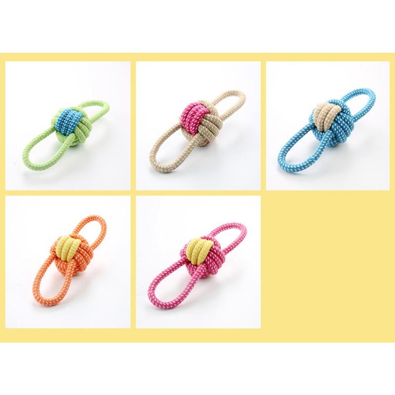 Handwoven Cotton Rope Ball Dog Chew Toy For Puppy Teeth Cleaning