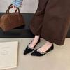 New French rhinestone flat-soled wedding shoes women's pointed head and one pedal temperament shallow mouth casual shoes