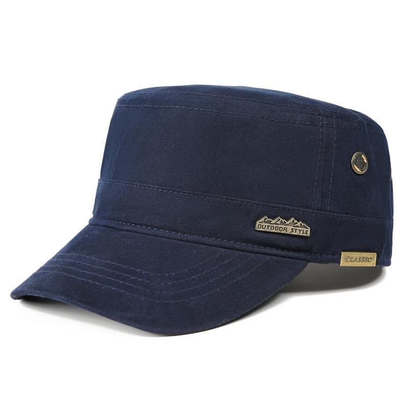 New single hat flat top hat men's spring and autumn trendy fashion casual short brim cap