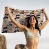 Cute Dog Flower Seaside Vacation Beach Towel Swimming Bath Towel Sports Fitness Towel