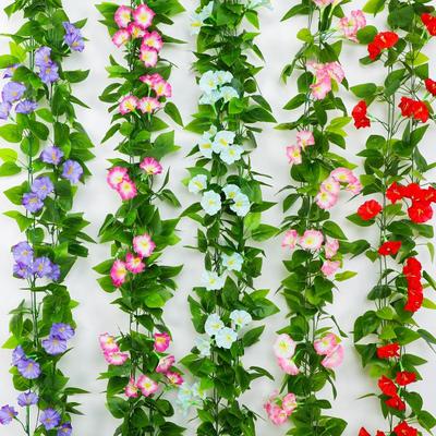 Gloria de la Mañana Ratán Hoja Verde Enredadera de Techo Decoración Artificial