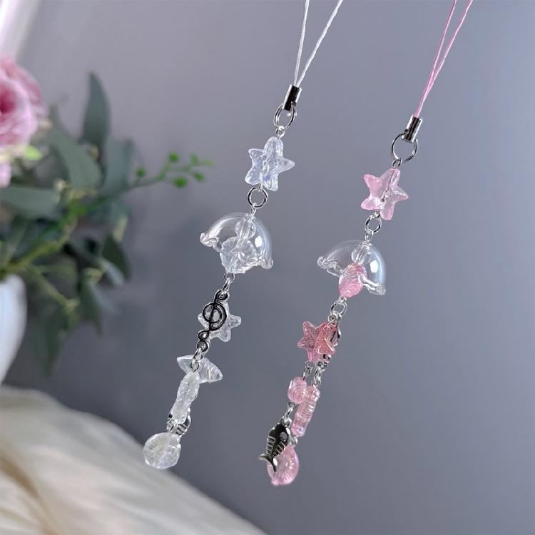 Individualized Fish And Sea Shell Bead Phone Decoration Stylish Phone Charm Accessory For Daily Use And Vacation Style