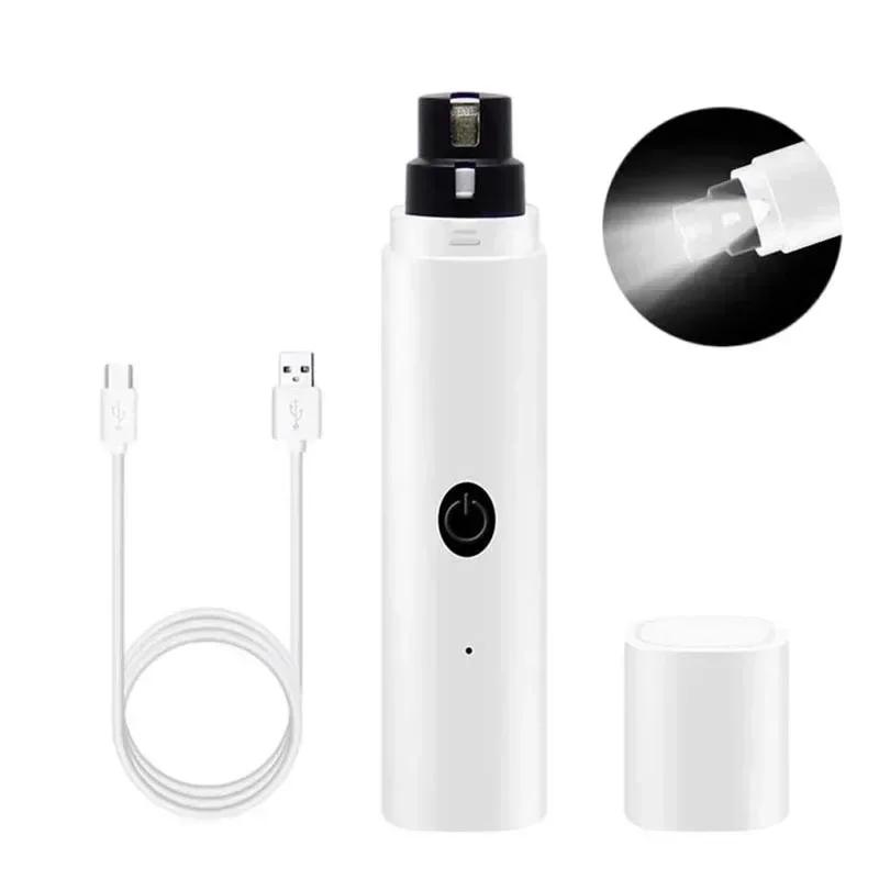 Electric Dog Nail Clippers for Dog Nail Grinders Rechargeable USB Charging LED Light Pet Cat Paws Nail Grooming Supplies