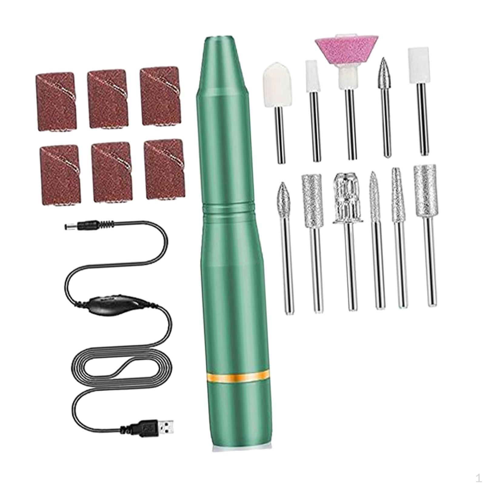 

Беспроводная электрическая система для ухода за ногтями для домашнего и салонного использования зелёный