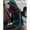 Frühlings-Freizeit-Grüner Cord-Blazer Damen Koreanischer Literarischer Stil Vielseitige Jacke