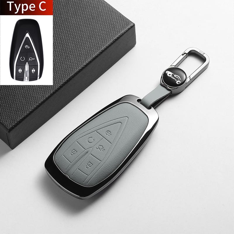 For Changan DEEPAL S07 L07 SL03 S7 G318 S05 Leather Metal Car Key Case Cover Key Protection Shell Fob Key Case Holder Accessorie