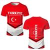Türkiye Flag 3D Printed T-shirt Türkiye Style Pattern Men's Top Summer Fashion Football Short Sleeve Sweatshirt